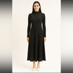 H&M Shimmering Black Long Sleeve Dress